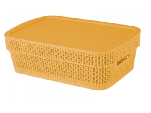 Корзина прямоугольная Ajur 3 л с крышкой шафран 4111/12